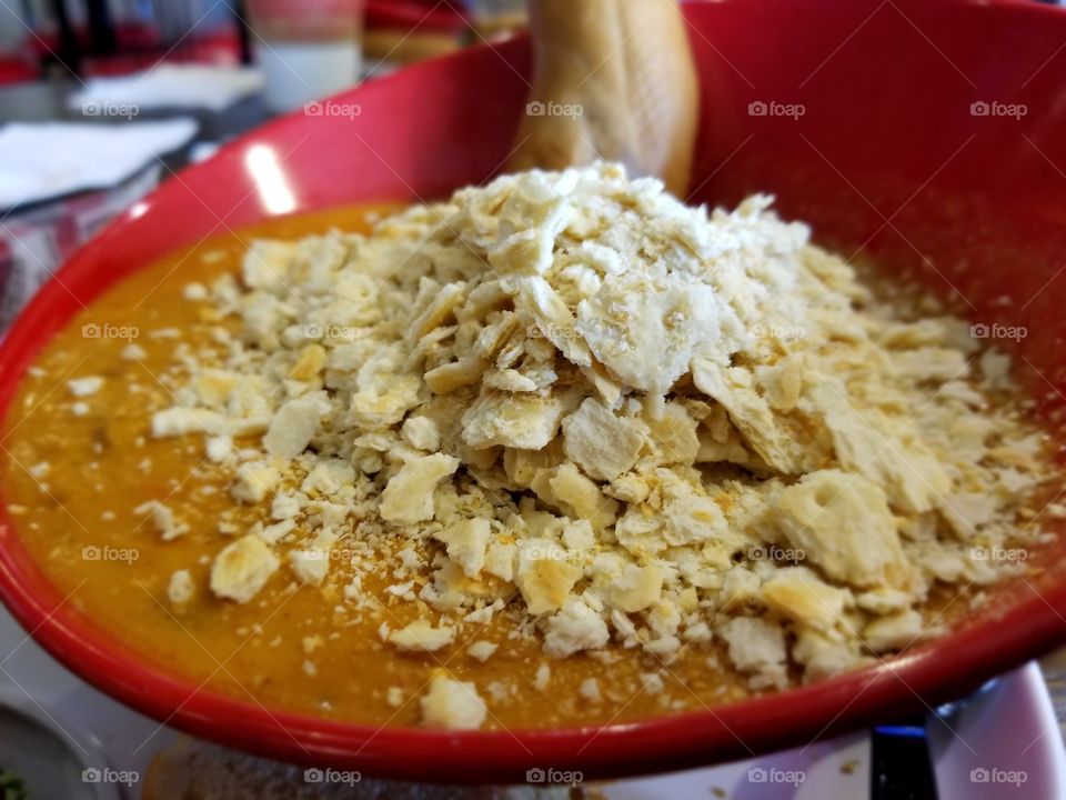 soup with crackers