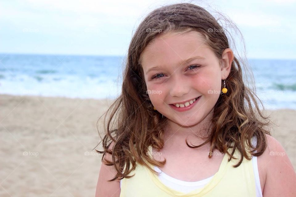 Cute little girl at beach