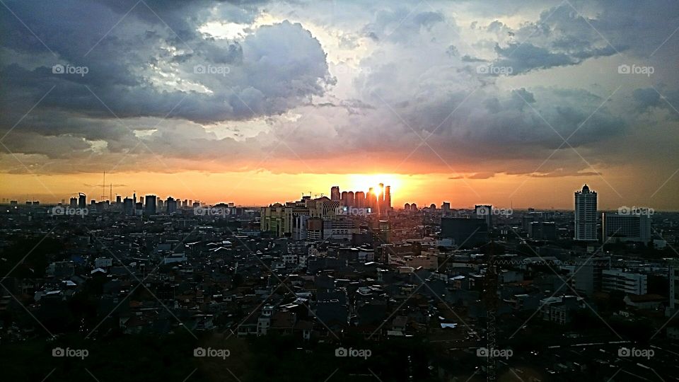 sunset in Jakarta