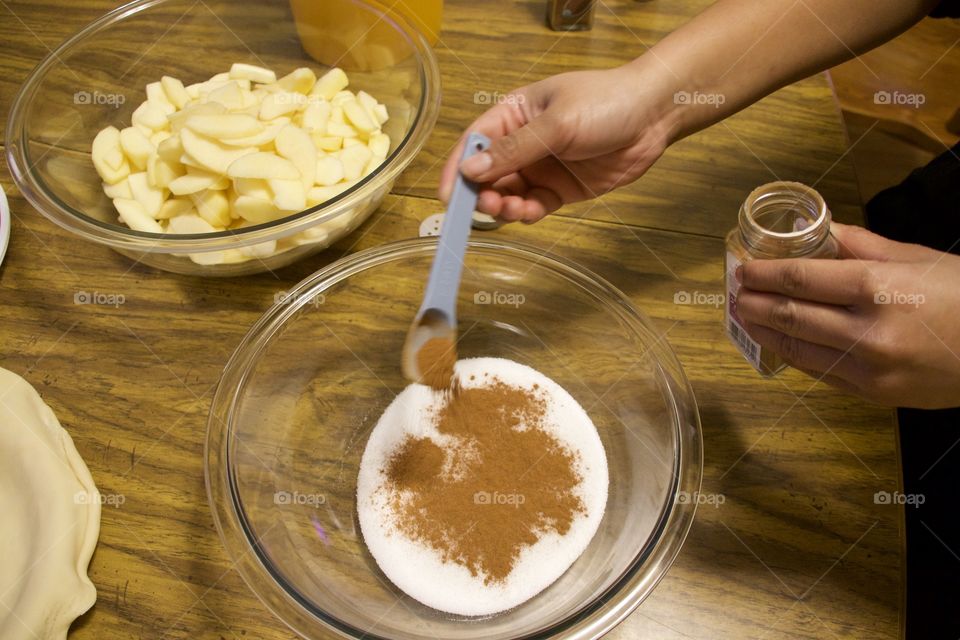 Preparing to bake a pie