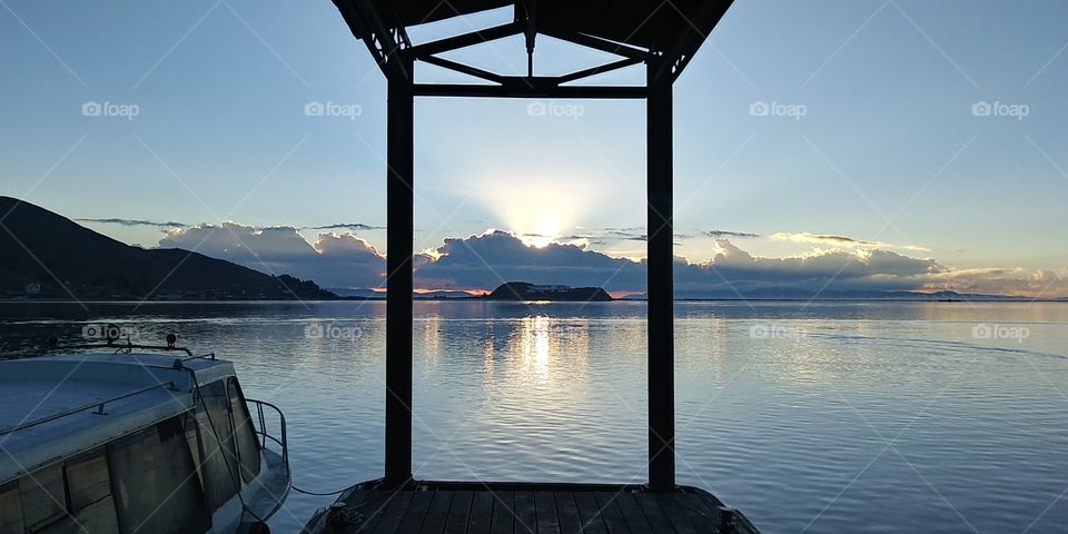 Sunrise over Lake Titicaca