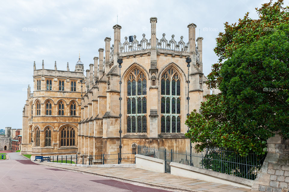 St George's Chapel and the Lady Chapel in royal residence at Windsor Castle, England. UK.