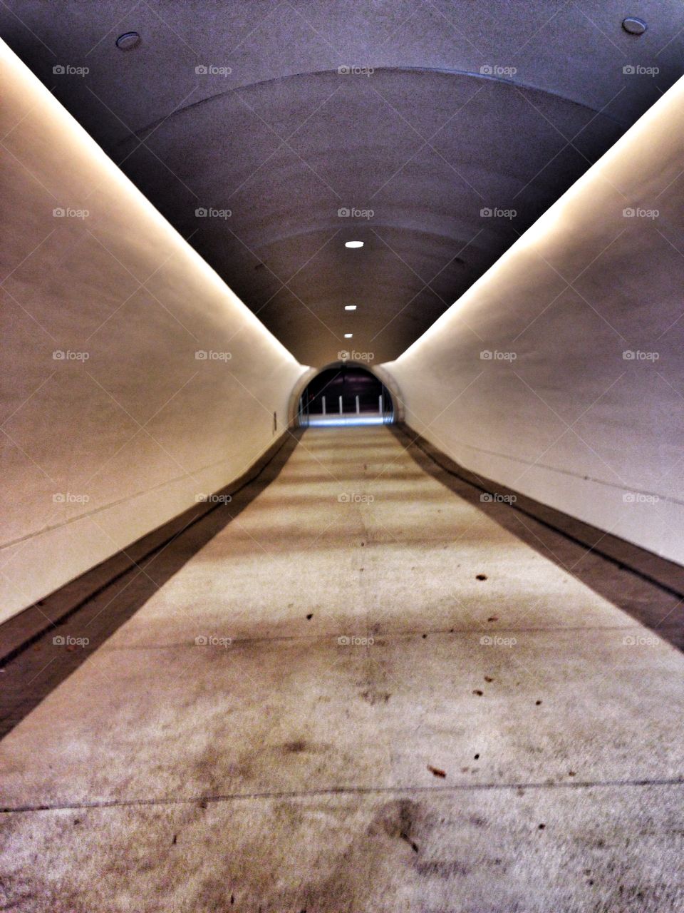 The dark tunnel. Tunnel under a road 