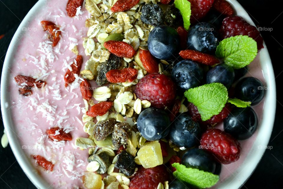 High angle view of breakfast