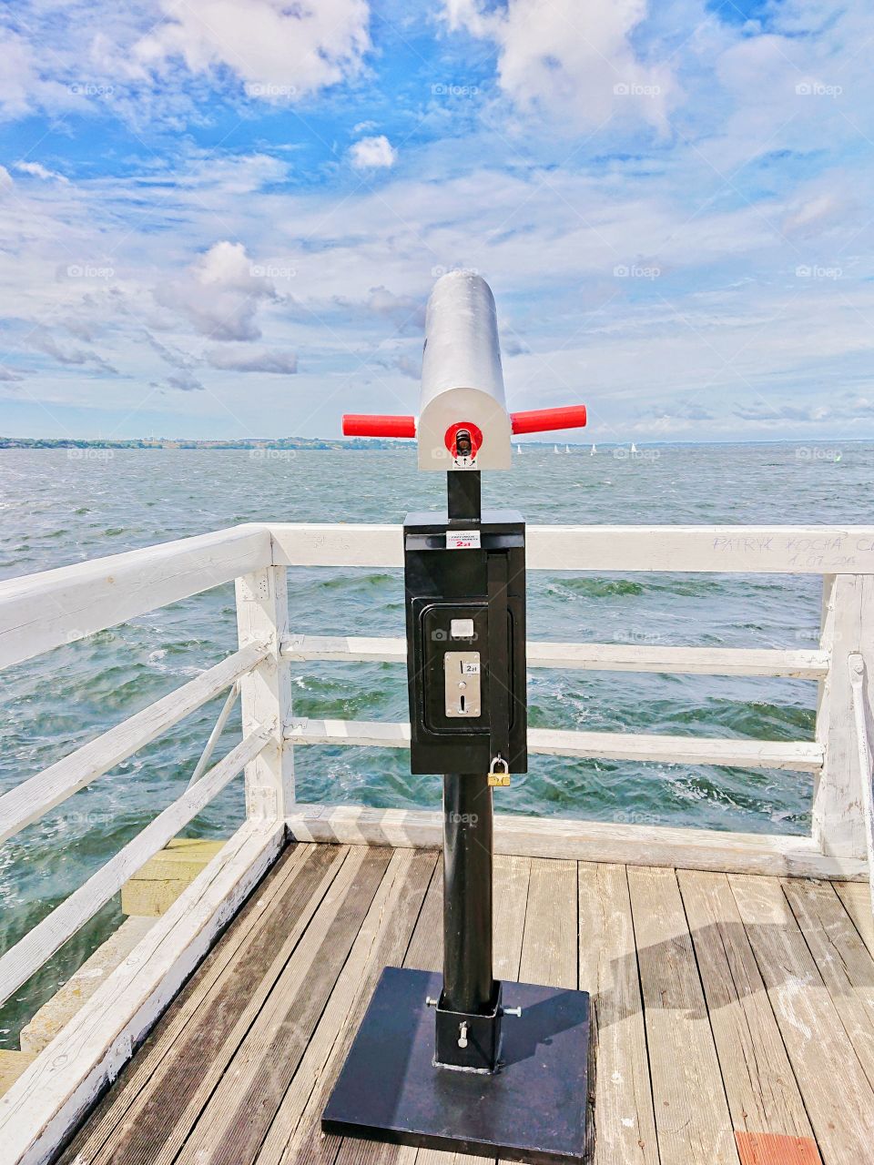 Telescope view. Baltic Sea, Poland