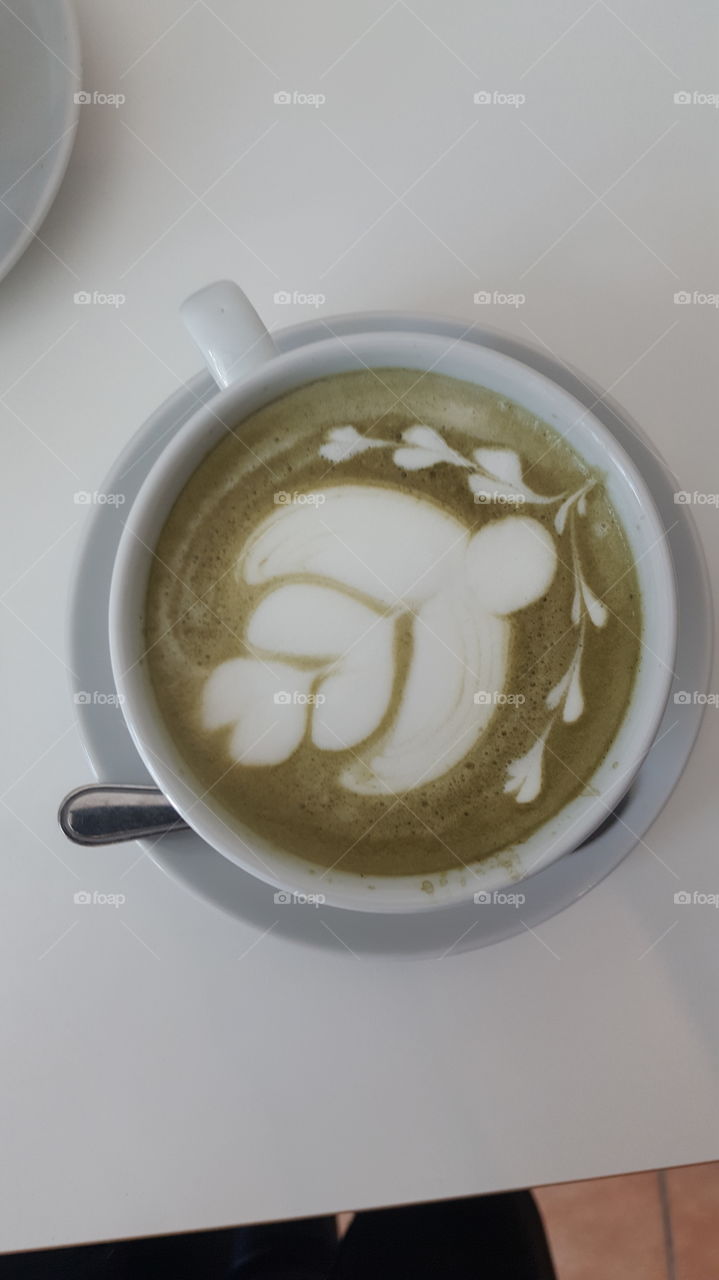 drawing on green coffee