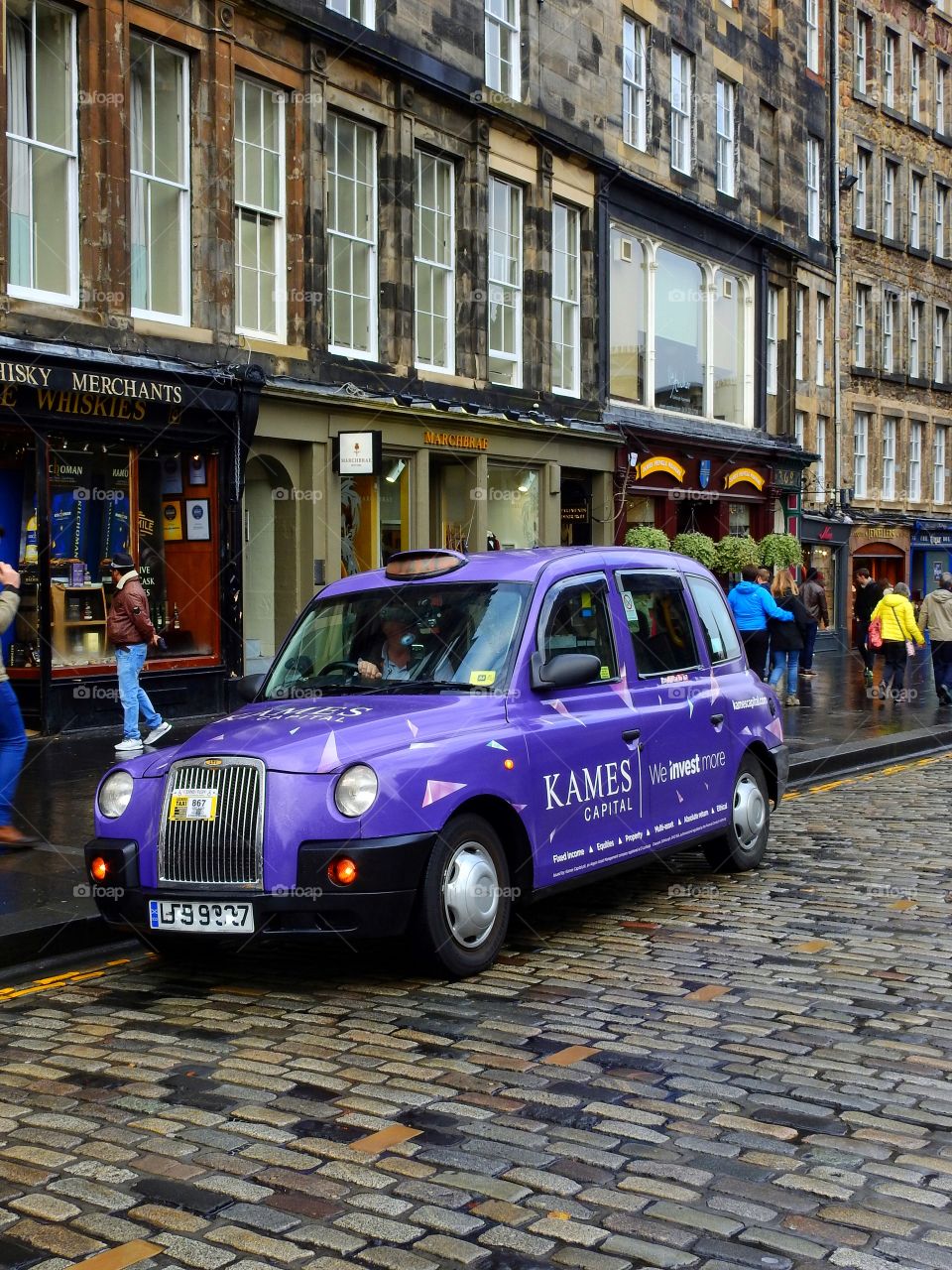 Purple cab in Scottland 