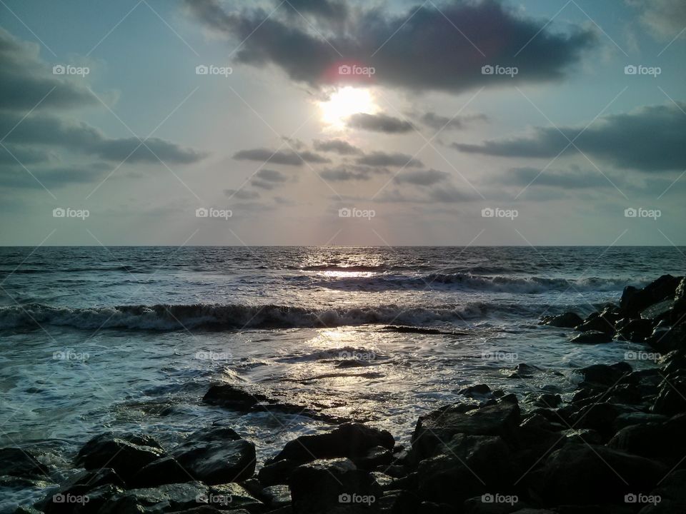 Beautiful sunset at beach