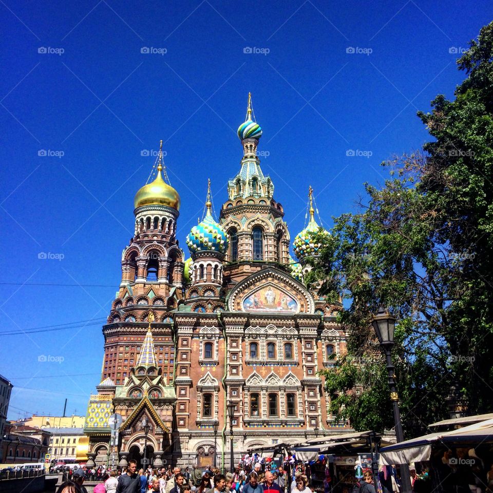 Savior church on spilled blood St Petersburg Russia cathedral 
