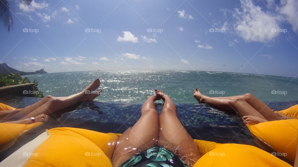 Relaxing at the infinity pool