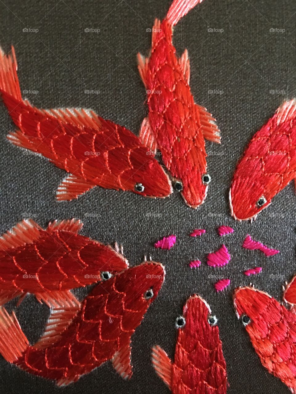 Embroidered carp