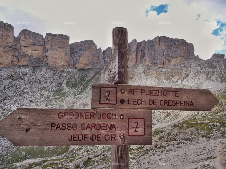 Near the shelters. Trails in Dolomiti,Italy