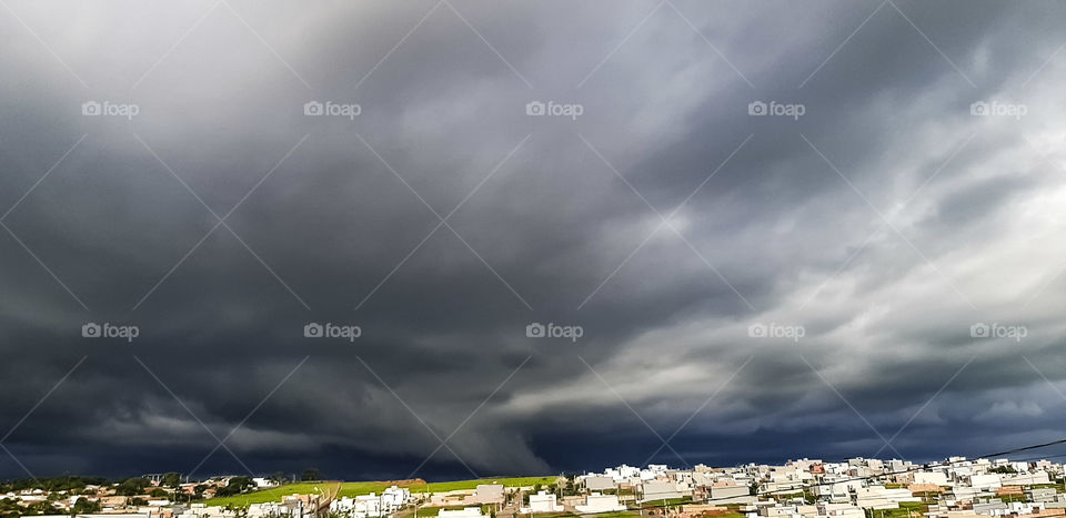 loaded sky heralding the storm.