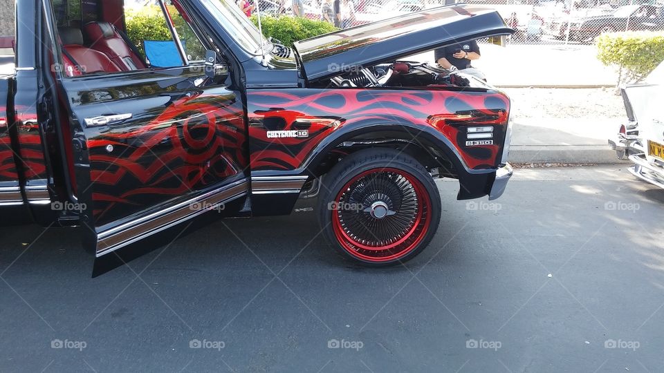 red tire rims