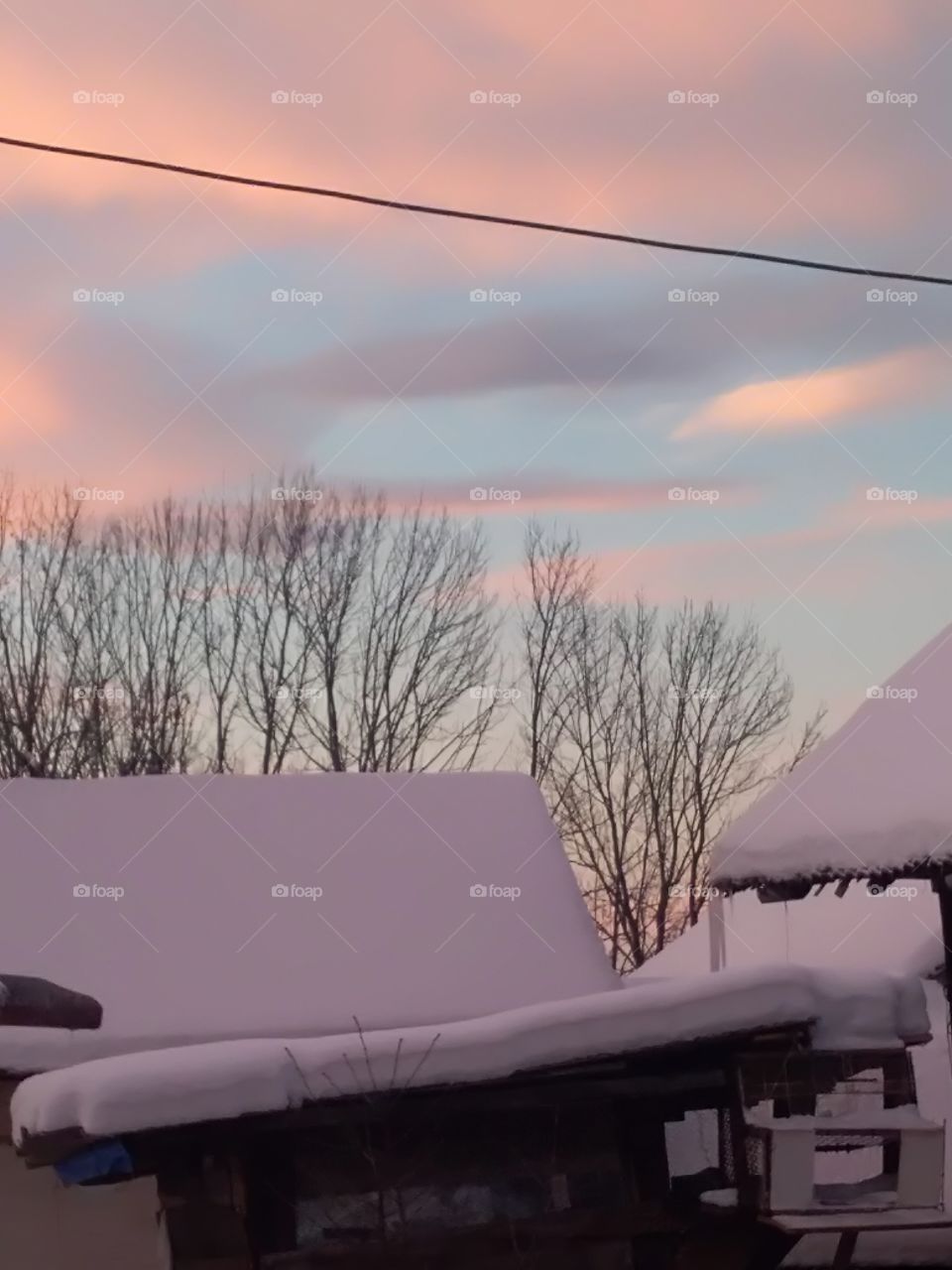 Winter morning sky