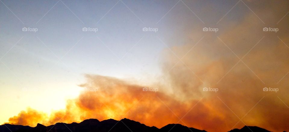 Fire in the sky. Mt. Charleston fire