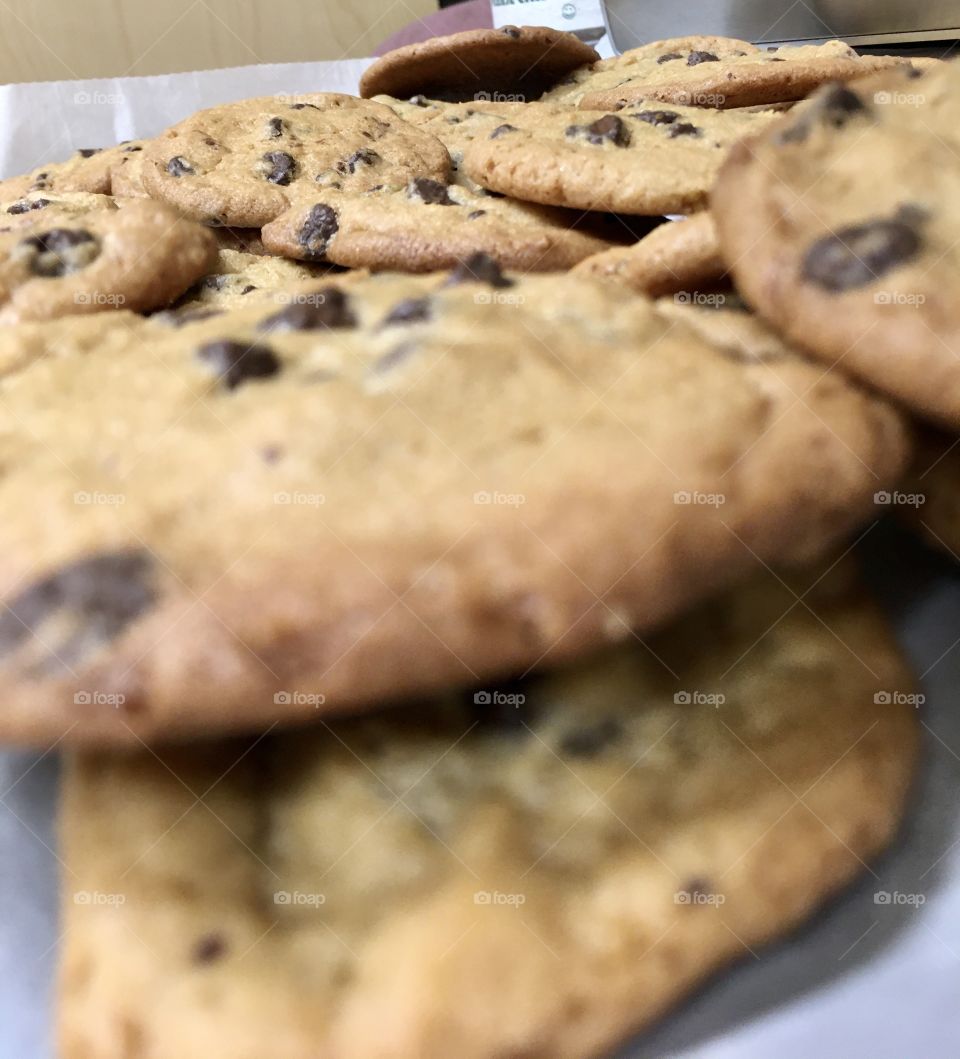 Lots of chocolate chip cookies 