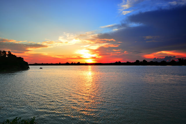 Sunset over the river