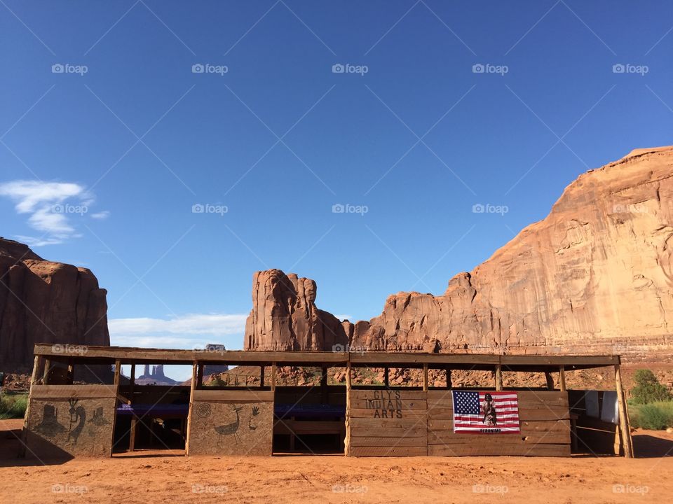 Old building Made of wood placed in the Monument valley tribal park.
It used as a store by Indians