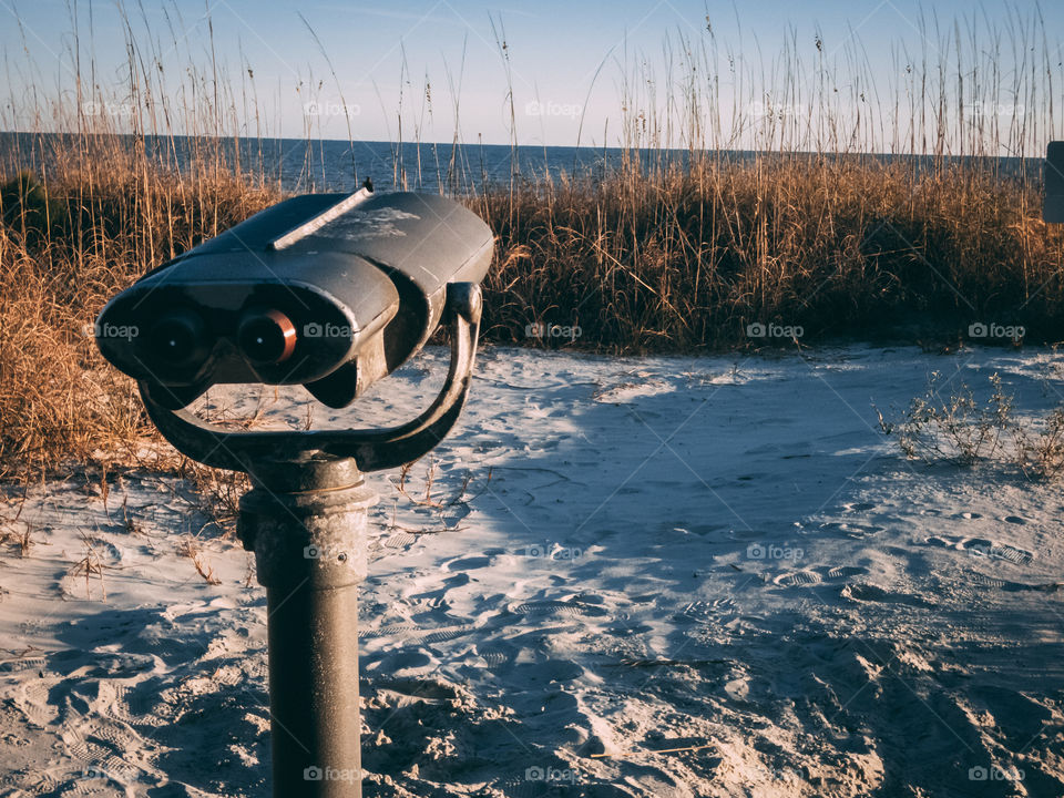 Telescope on the public beach
