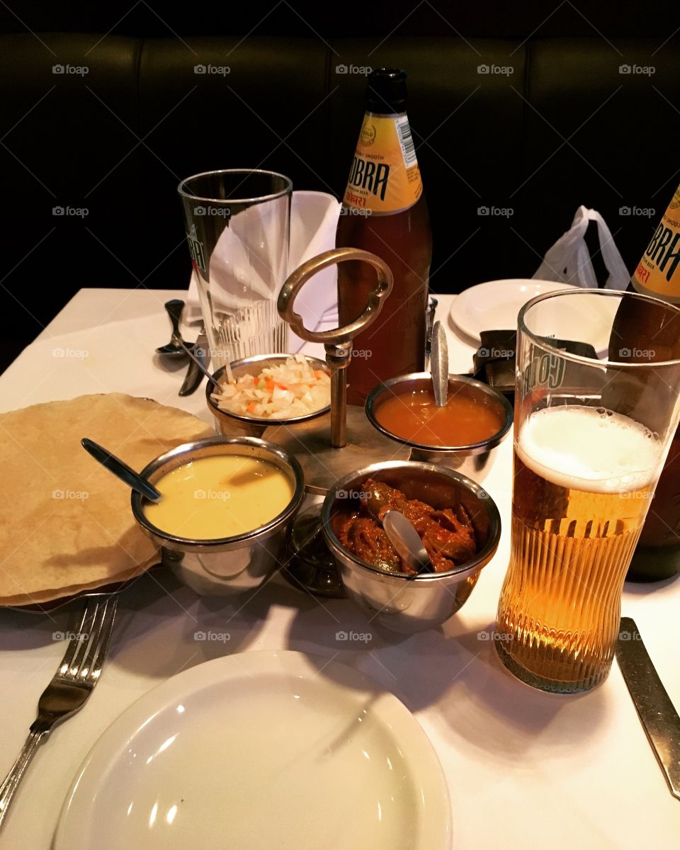 Indian meal in London