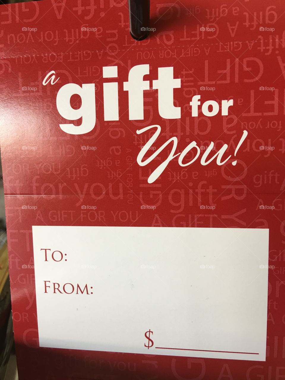 Gift card in red 