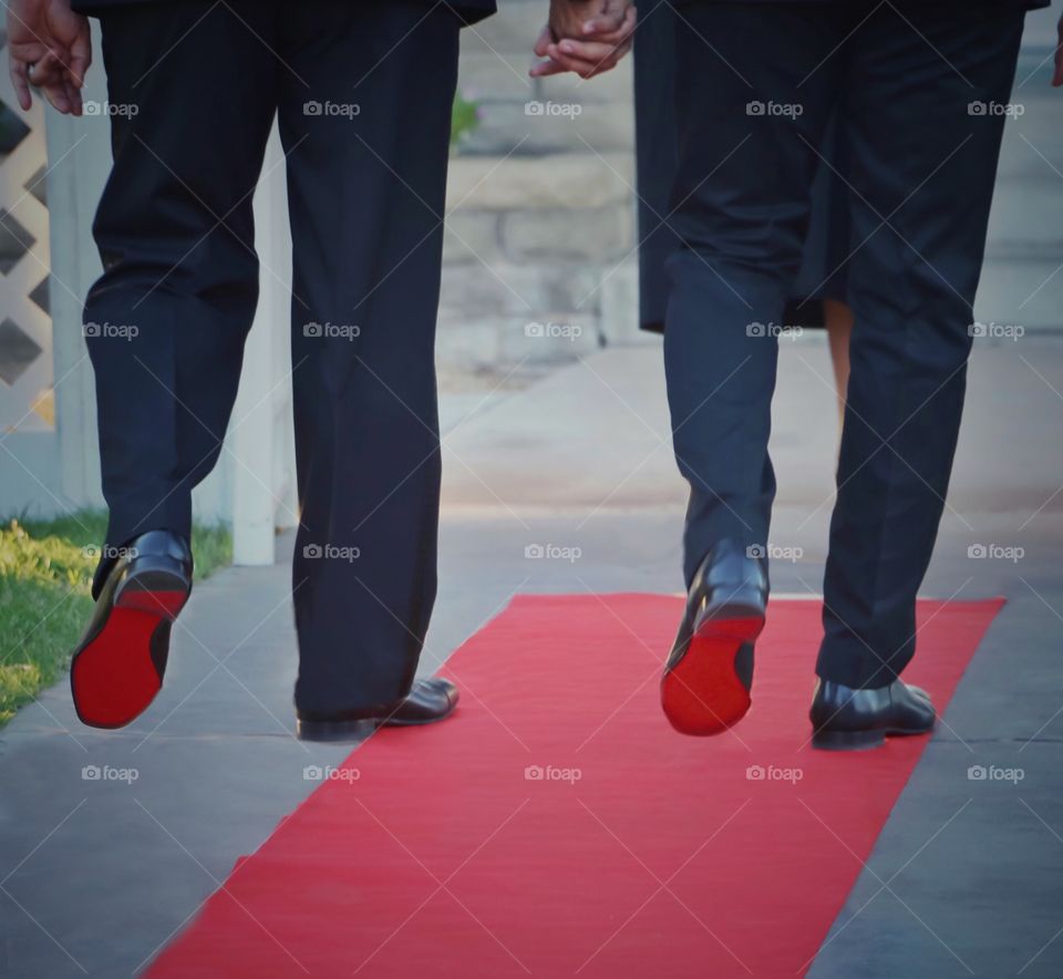 Grooms walking down the aisle 