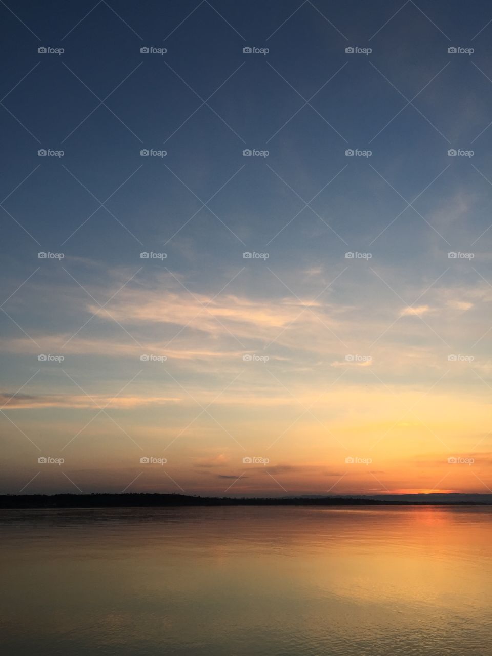 Sunset in spring. First sunset in spring this year