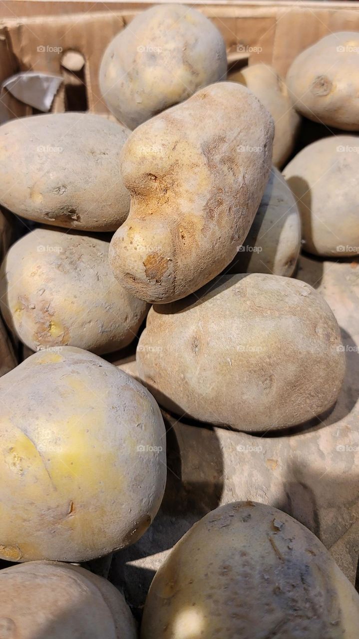 Potatoes in the supermarket.