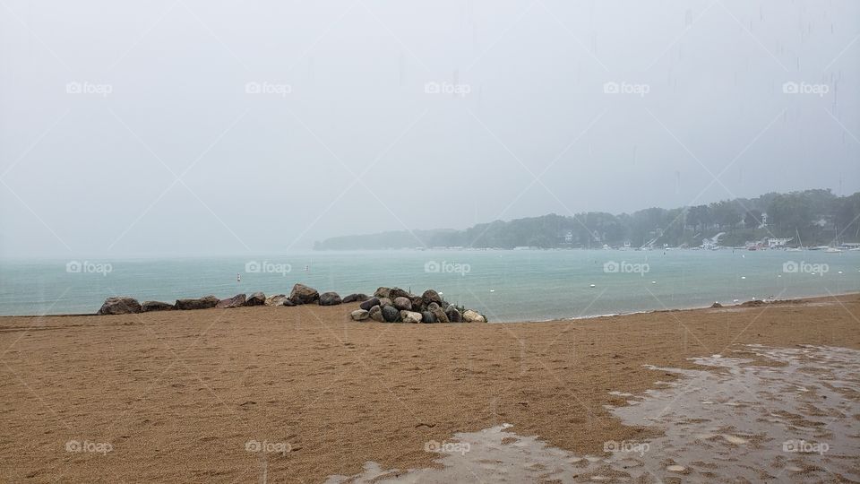 Rainy Beach Scenery
