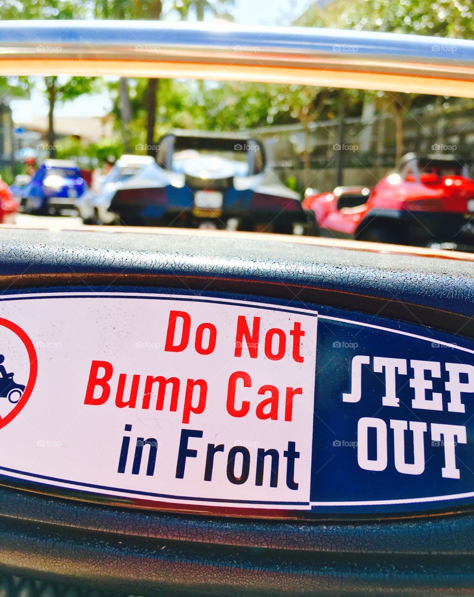 Autopia- Disneyland; Do Not Bump Car In Front Of You