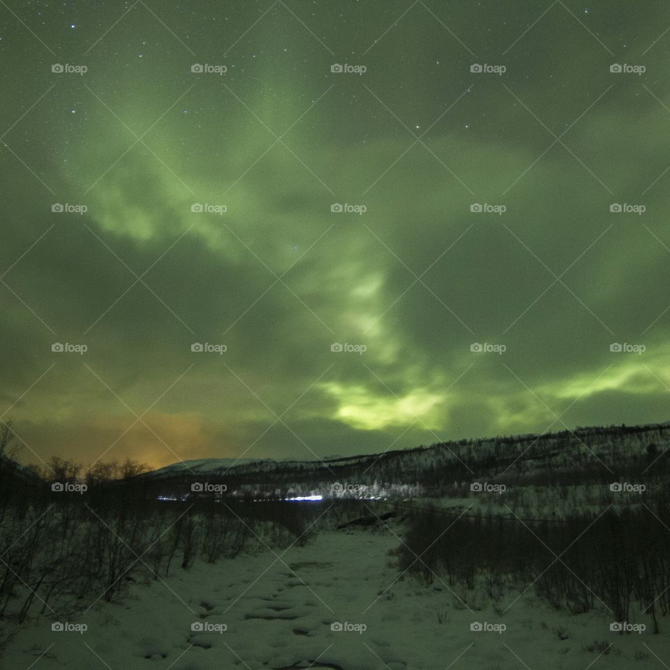 Aurora borealis outside of Tromsø, Norway