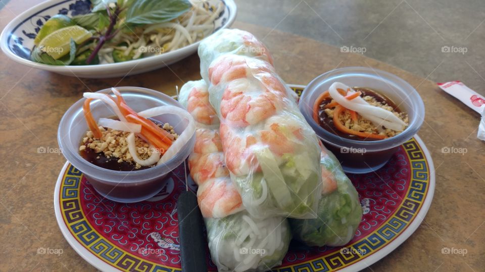 Vietnamese shrimp spring rolls