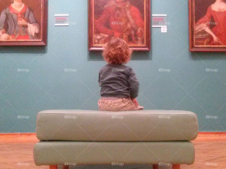 baby in a museum