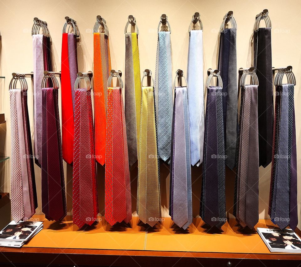 Ties in colours.