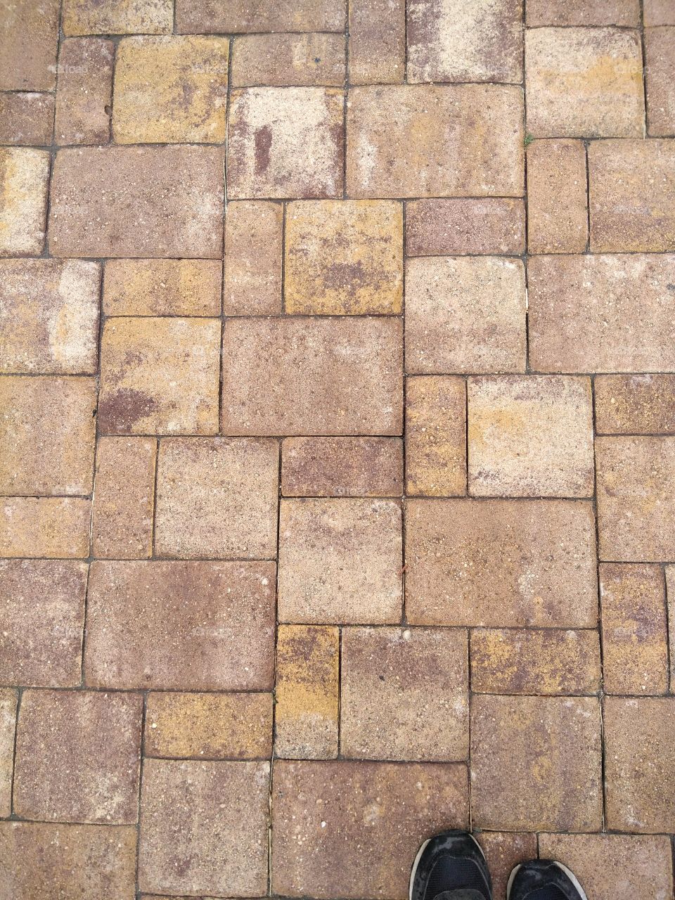 stones street pavement texture top view background and shoes