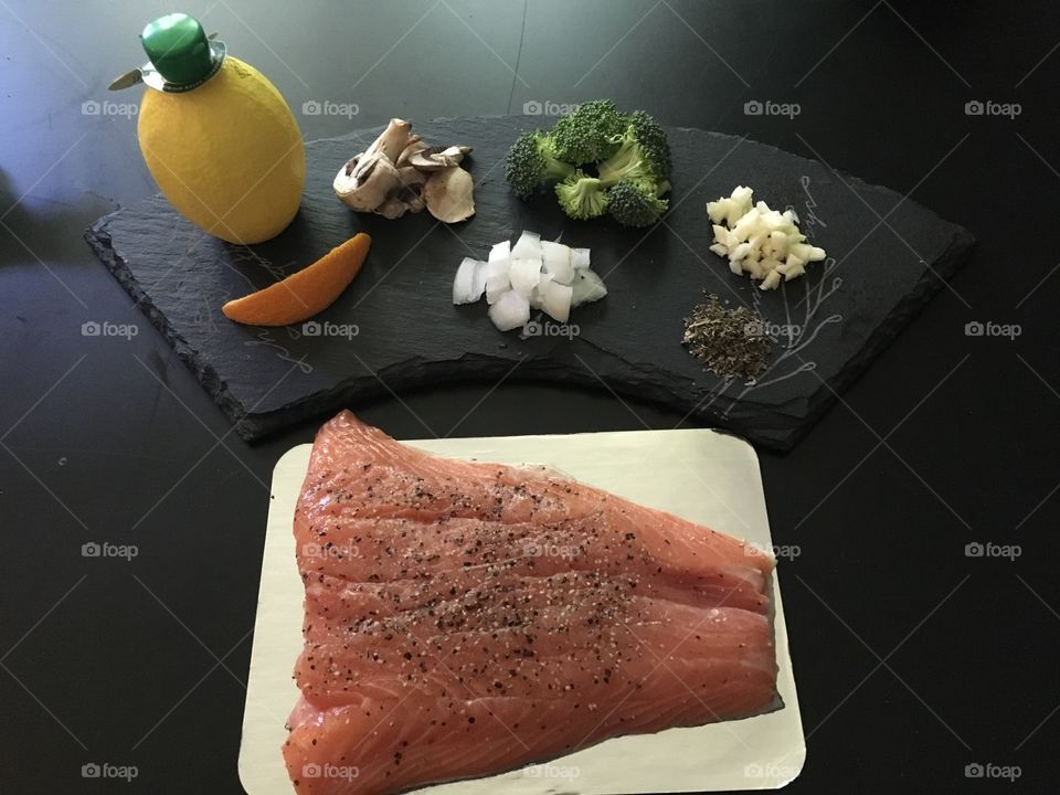Salmon with veggies