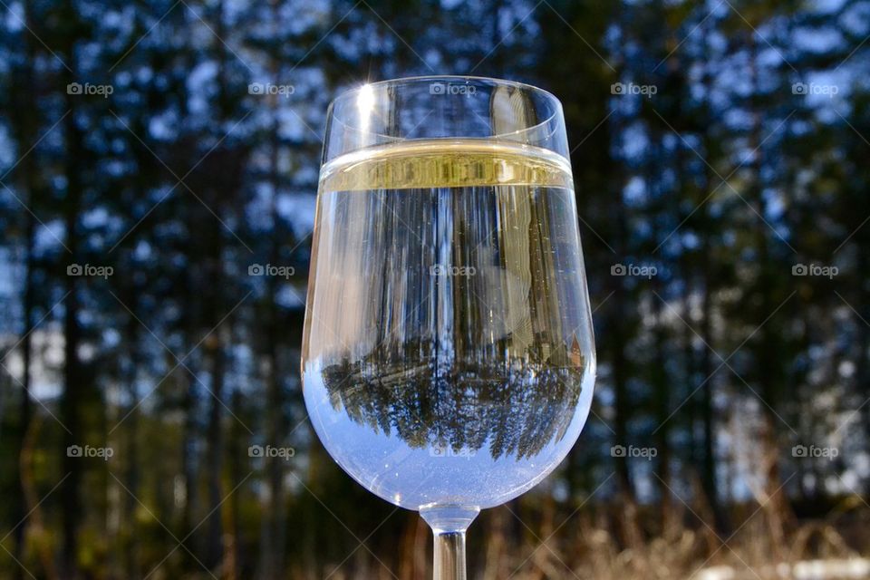 Close-up of water glass