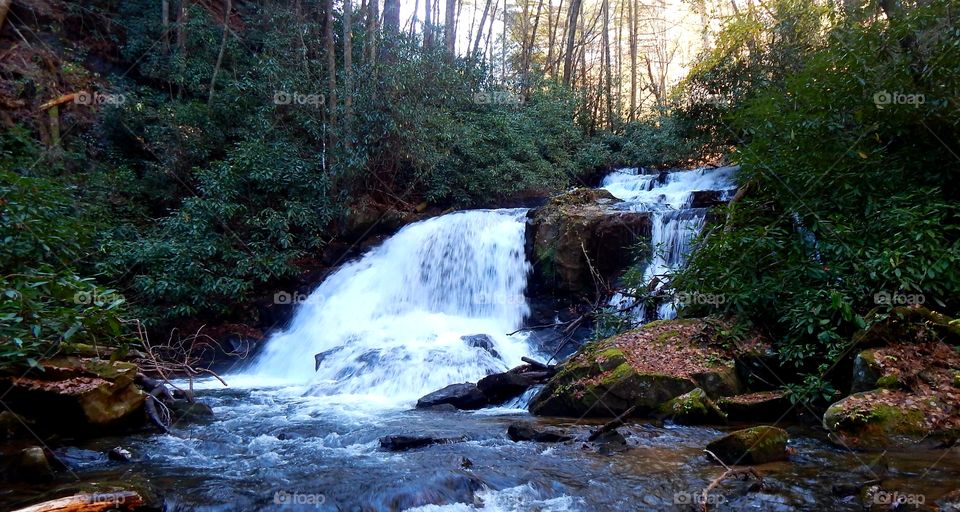 waterfall on wildcat creek in North Georgia mountains