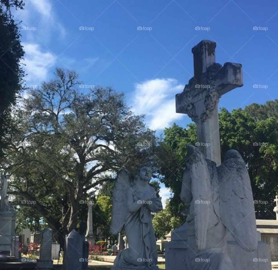 i took this picture at the Santa Clara Mission cemetery where alot of my family is buried including my grandparents and dad. The section in photo here is part if the oldest tombs some dating as far back as the late 1700's , early 1800's