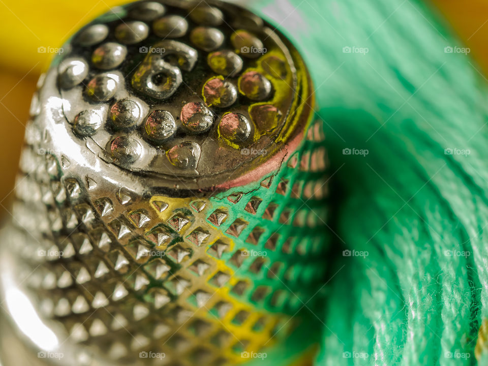 Close-up of thimble