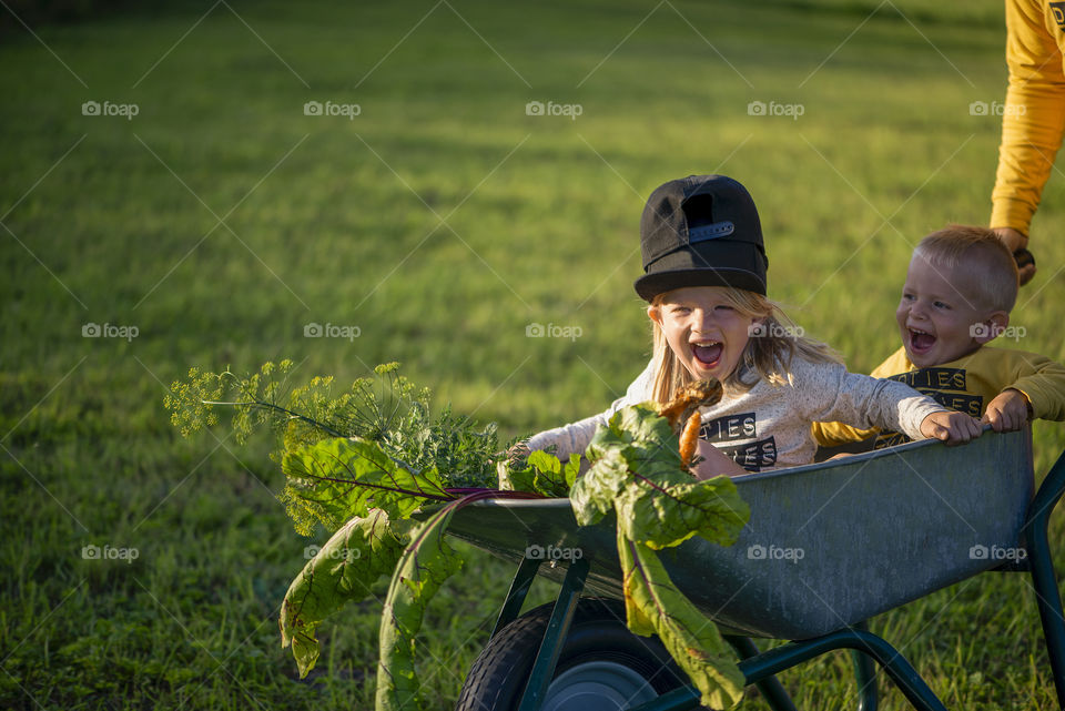 Happy family having fun outdoor