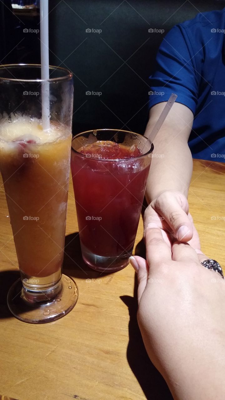 Interesting conversation over drinks