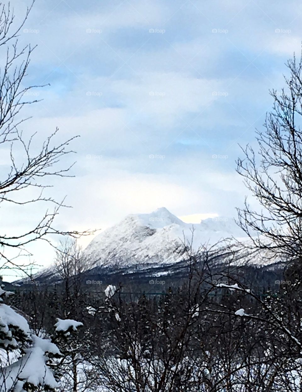 Snowy mountains against sky