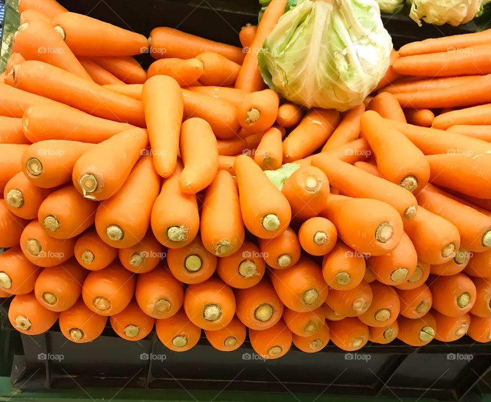 Carrot healthy vegetables in vegetables market  shops 