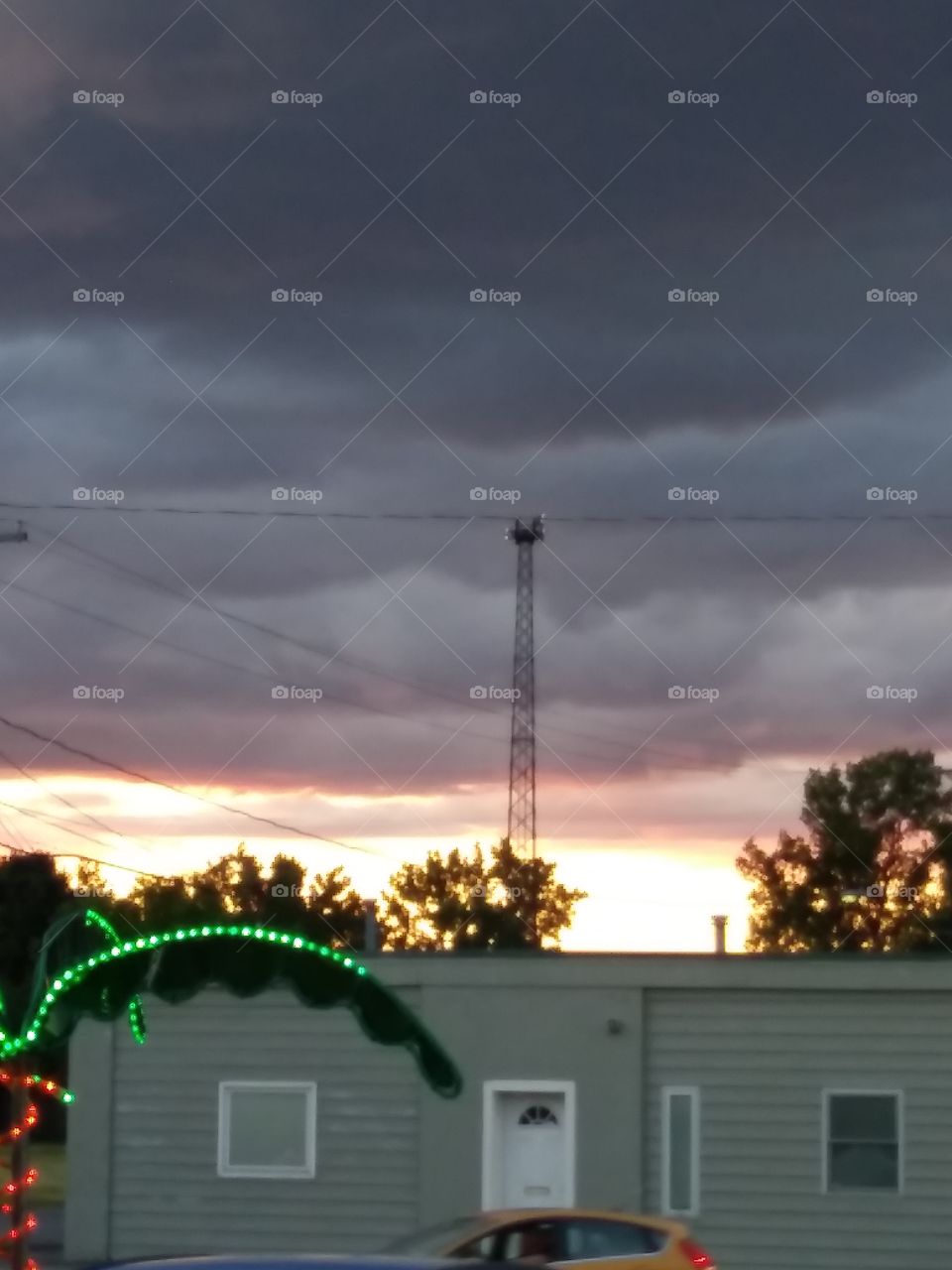 sunset rain clouds