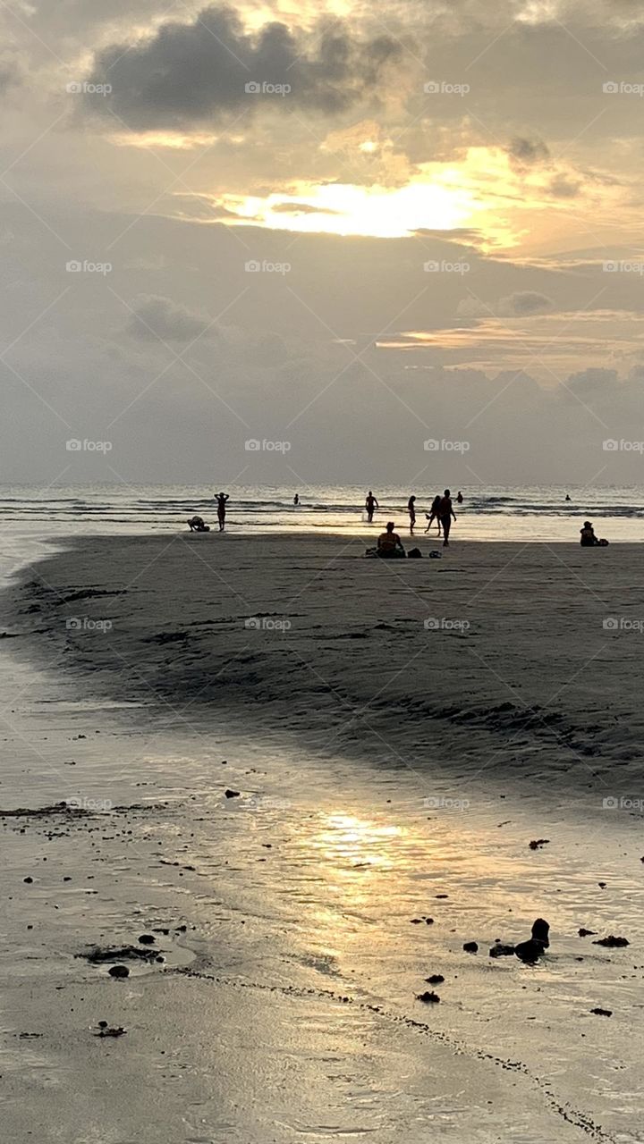 Sunset time in the beach 