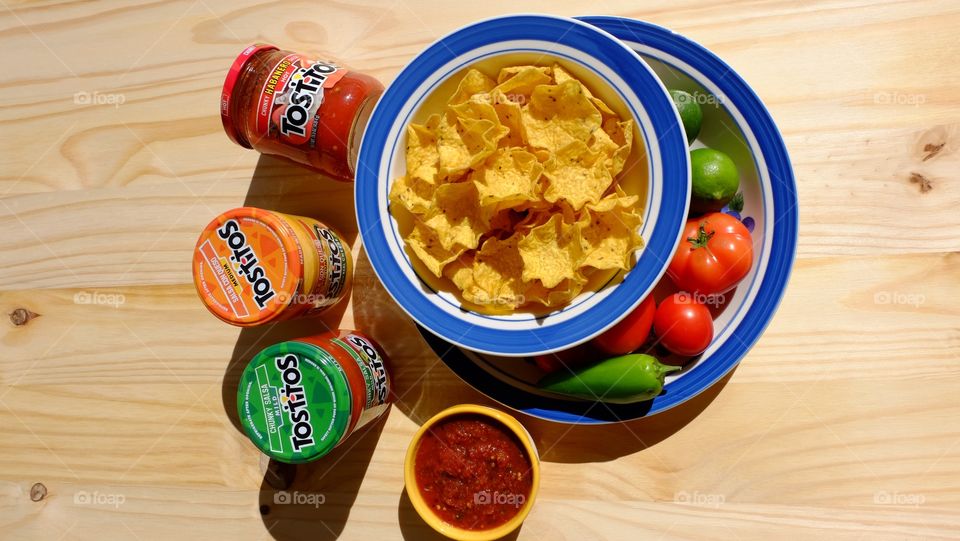 Tostitos jars and scoops chips