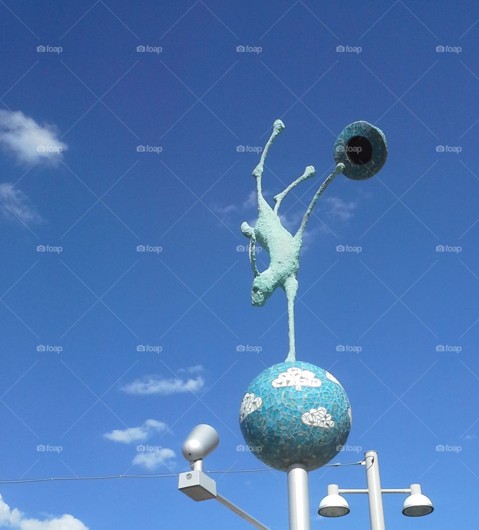 Rabbit and Hat, Metal Art Sculpture, Albuquerque, New Mexico