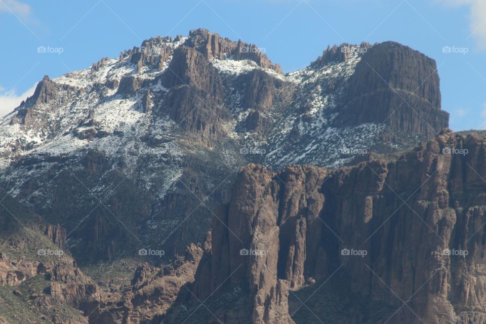 Superstition Mountain in Arizona Desert